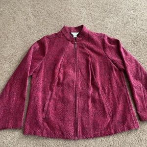 CJ Banks Pink Flower Stitched Lightweight Jacket